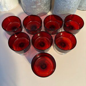 Vintage Red Luminarc Dessert Glasses